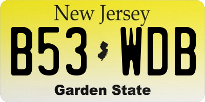 NJ license plate B53WDB