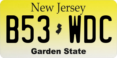 NJ license plate B53WDC