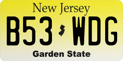 NJ license plate B53WDG