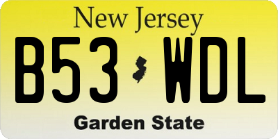 NJ license plate B53WDL