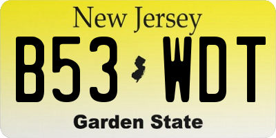 NJ license plate B53WDT