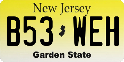 NJ license plate B53WEH