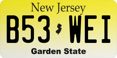 NJ license plate B53WEI