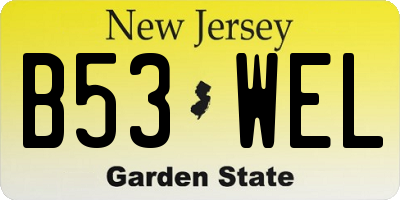 NJ license plate B53WEL