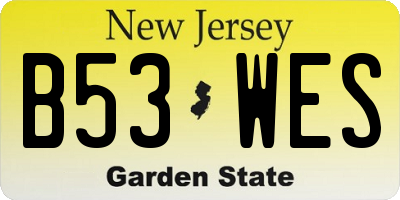 NJ license plate B53WES