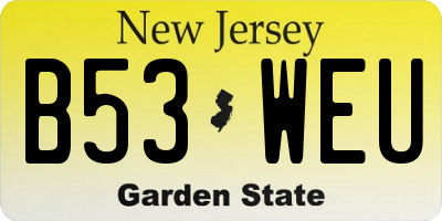 NJ license plate B53WEU