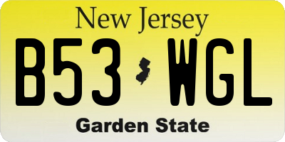 NJ license plate B53WGL