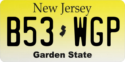 NJ license plate B53WGP