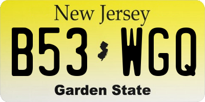 NJ license plate B53WGQ
