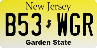 NJ license plate B53WGR