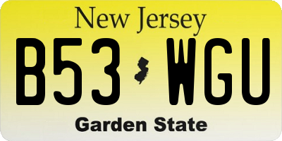 NJ license plate B53WGU