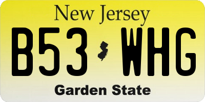 NJ license plate B53WHG
