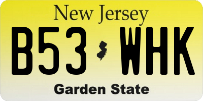 NJ license plate B53WHK