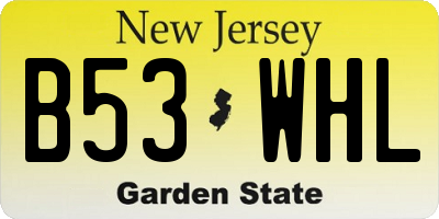 NJ license plate B53WHL