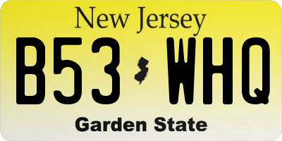 NJ license plate B53WHQ