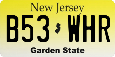 NJ license plate B53WHR