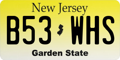NJ license plate B53WHS