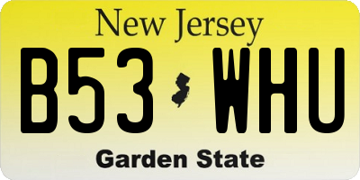 NJ license plate B53WHU