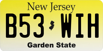 NJ license plate B53WIH