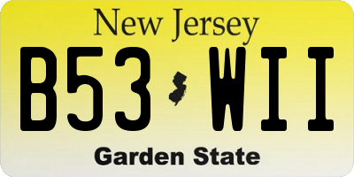 NJ license plate B53WII