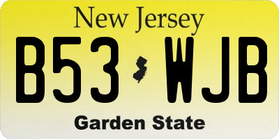NJ license plate B53WJB