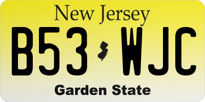 NJ license plate B53WJC