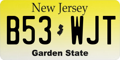 NJ license plate B53WJT