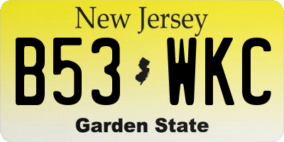NJ license plate B53WKC