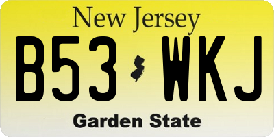 NJ license plate B53WKJ