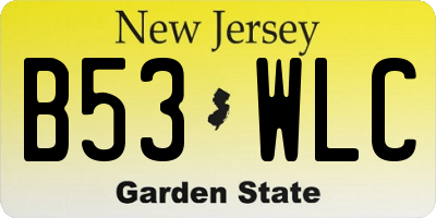 NJ license plate B53WLC