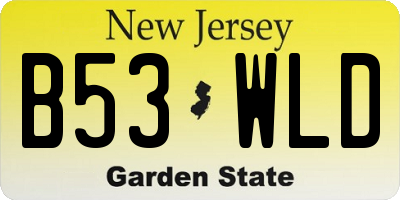 NJ license plate B53WLD
