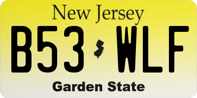 NJ license plate B53WLF