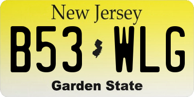 NJ license plate B53WLG