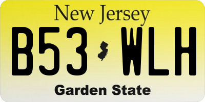 NJ license plate B53WLH