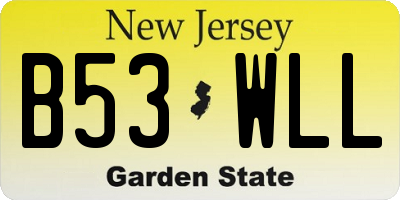 NJ license plate B53WLL
