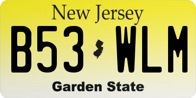 NJ license plate B53WLM