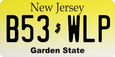 NJ license plate B53WLP