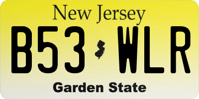 NJ license plate B53WLR