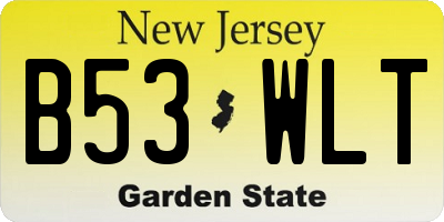 NJ license plate B53WLT