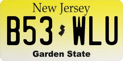 NJ license plate B53WLU