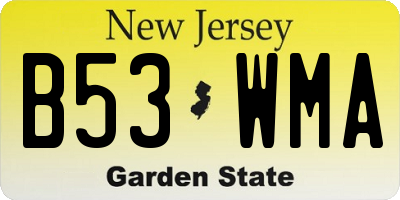 NJ license plate B53WMA
