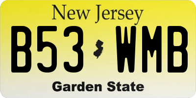 NJ license plate B53WMB