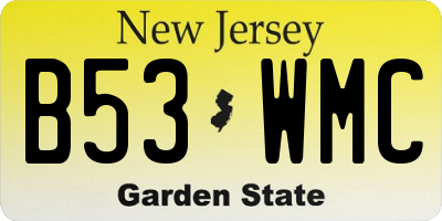 NJ license plate B53WMC