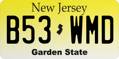 NJ license plate B53WMD