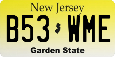 NJ license plate B53WME