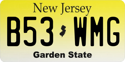 NJ license plate B53WMG