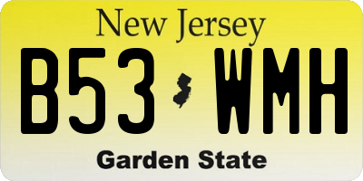 NJ license plate B53WMH