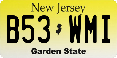 NJ license plate B53WMI