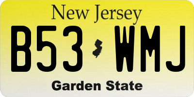 NJ license plate B53WMJ