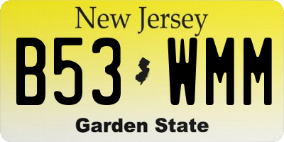 NJ license plate B53WMM